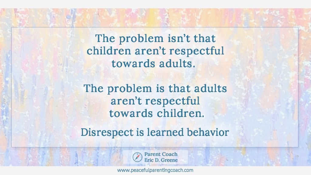 Disrespect is learned behavior