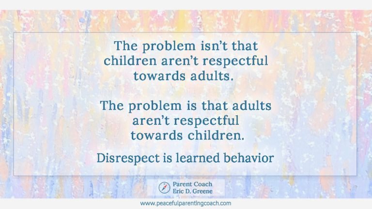 Disrespect is learned behavior